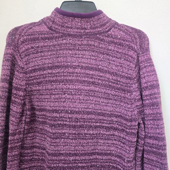 Vintage Woolrich Pullover 1/4 Zip Sweater Grape Heather Purple Sz Large Wool - Picture 5 of 13